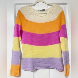 InCashmere long sleeve Striped 100% cashmere sweater size small